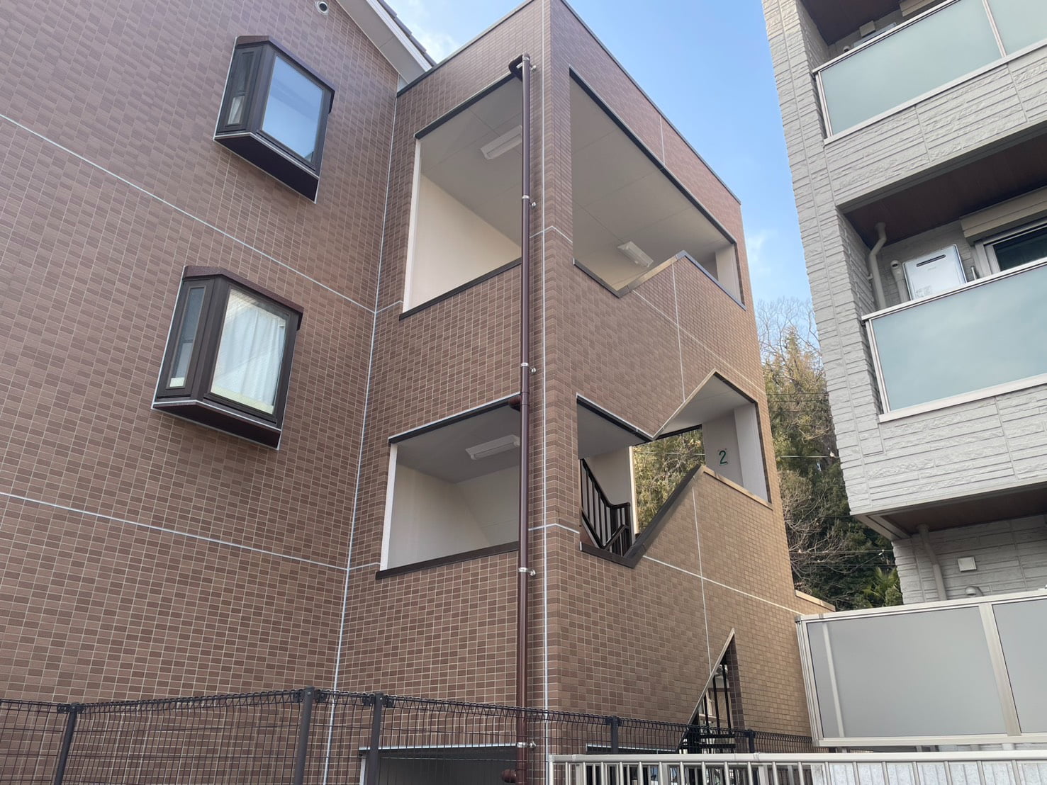 倉敷市笹沖 某マンション外壁塗装工事の画像
